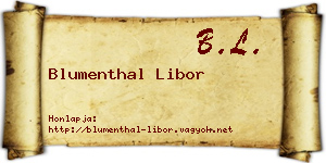 Blumenthal Libor névjegykártya